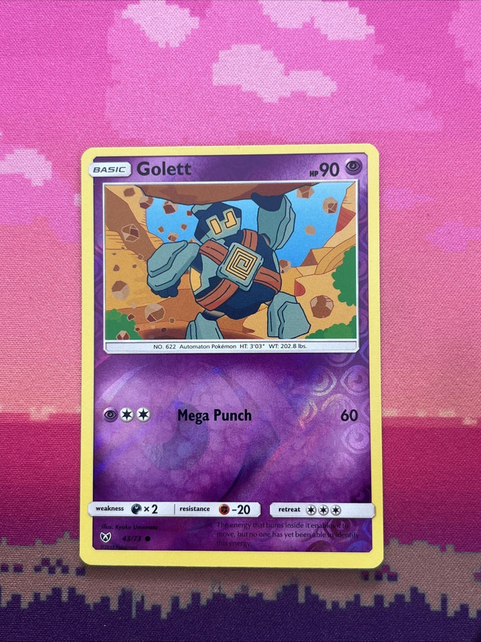 Pokemon Card Golett Shining Legends Reverse Holo 43/73 Near Mint