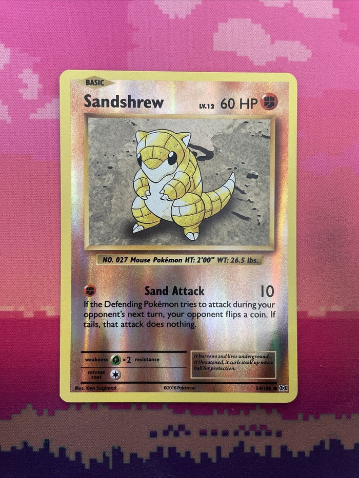 Pokemon Card Sandshrew Evolutions Reverse Holo 54/108 Near Mint