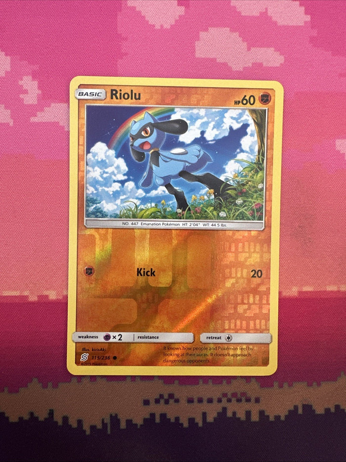 Pokemon Card Riolu Unified Minds Reverse Holo 115/236 Near Mint