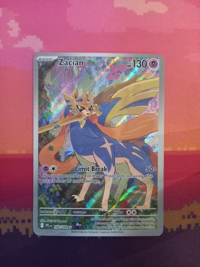 Pokemon Card Zacian 100/094 Illustration Rare Phantasmal Flames Near Mint