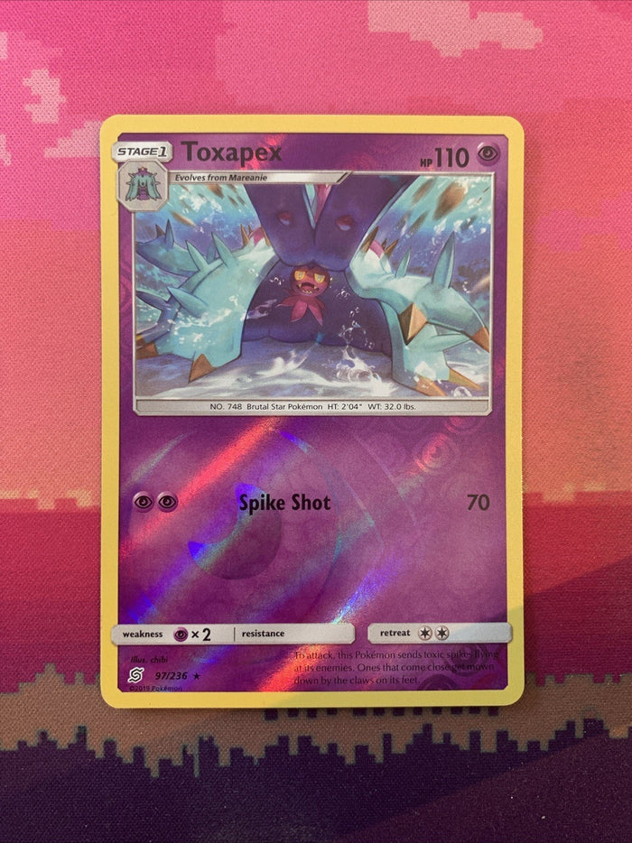 Pokemon Card Toxapex Unified Minds Reverse Holo Rare 97/236 Near Mint