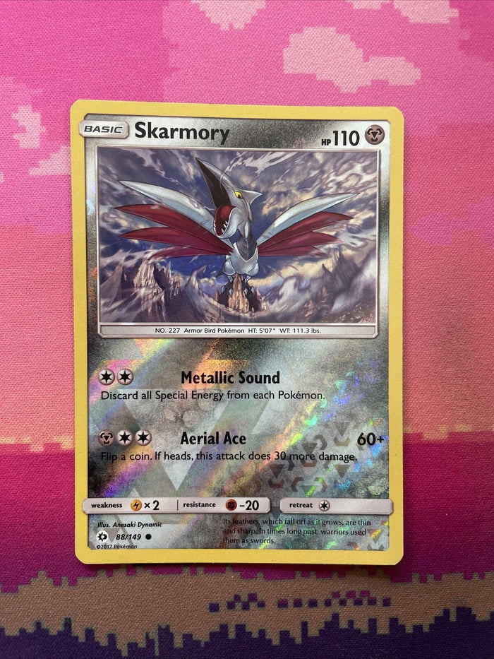Pokemon Card Skarmory Sun & Moon Reverse Holo 88/149 Near Mint