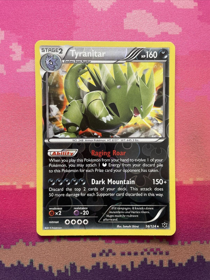 Pokemon Card Tyranitar Fates Collide Reverse Holo Rare 56/124 Near Mint