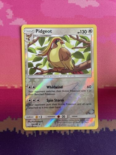 Pokemon Card Pidgeot Team Up Reverse Holo Rare 124/181 Near Mint