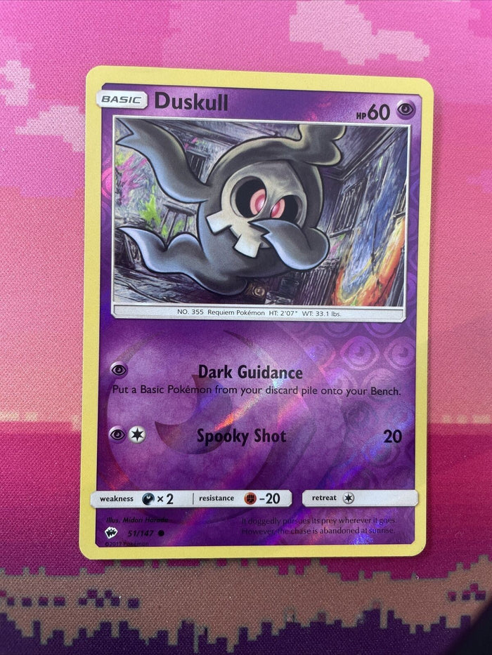 Pokemon Card Duskull Burning Shadows Reverse Holo 51/147 Near Mint
