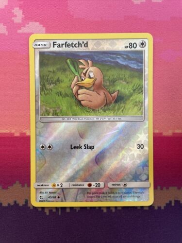 Pokemon Card Farfetch'd Hidden Fates Reverse Holo 45/68 Near Mint