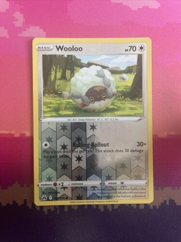 Pokemon Card Wooloo Crown Zenith Reverse Holo Common 121/159 Near Mint