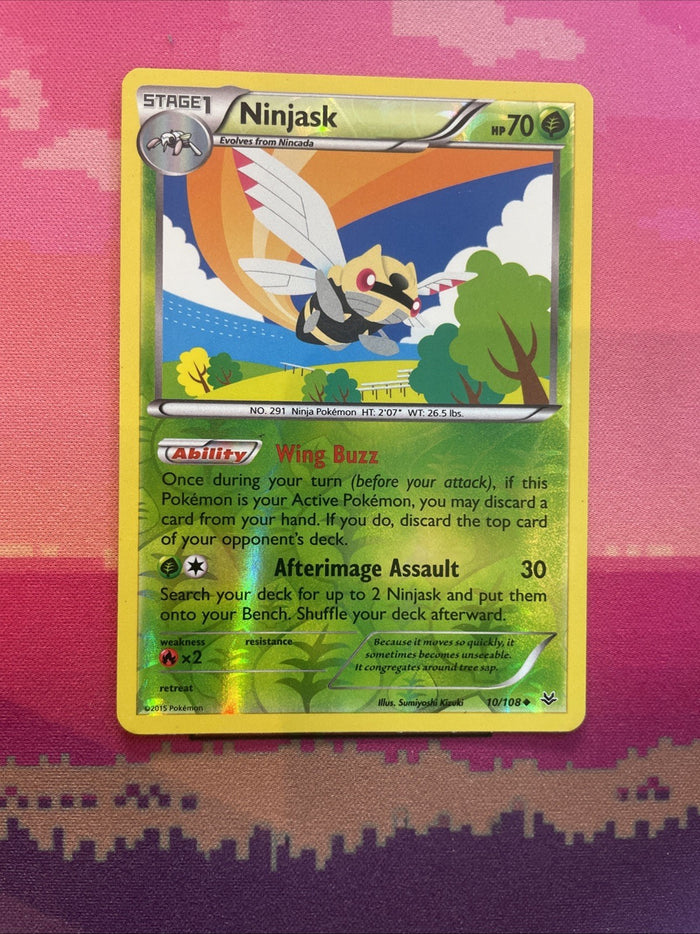 Pokemon Card Ninjask Roaring Skies Reverse Holo Uncommon 10/108 Near Mint