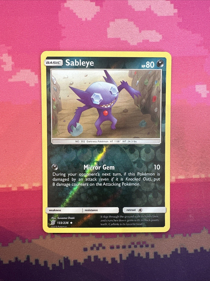 Pokemon Card Sableye Unified Minds Reverse Holo 133/236 Near Mint