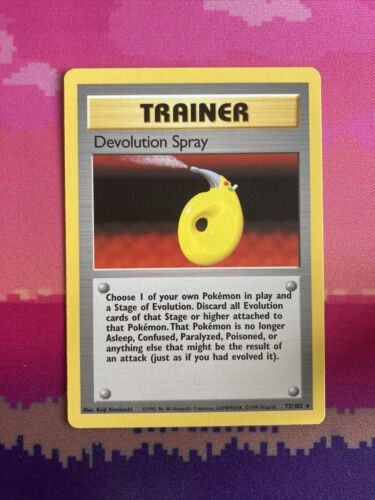 Pokemon Card Devolution Spray Base Set Rare 72/102 Near Mint