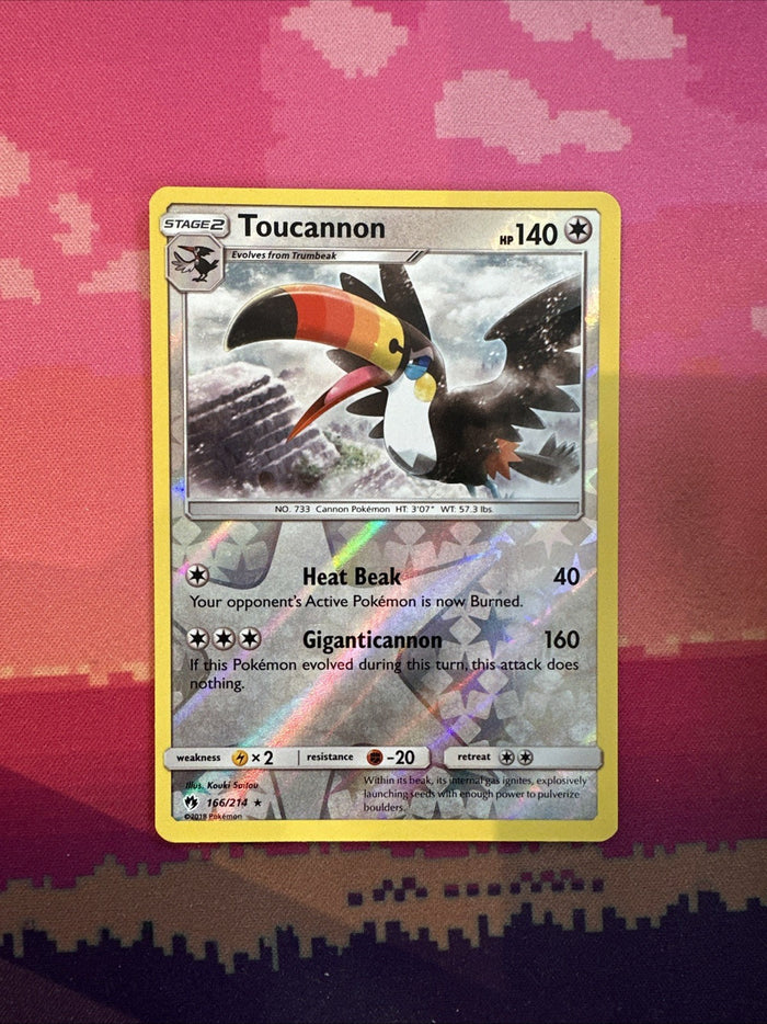 Pokemon Card Toucannon Lost Thunder Reverse Holo Rare 166/214 Near Mint