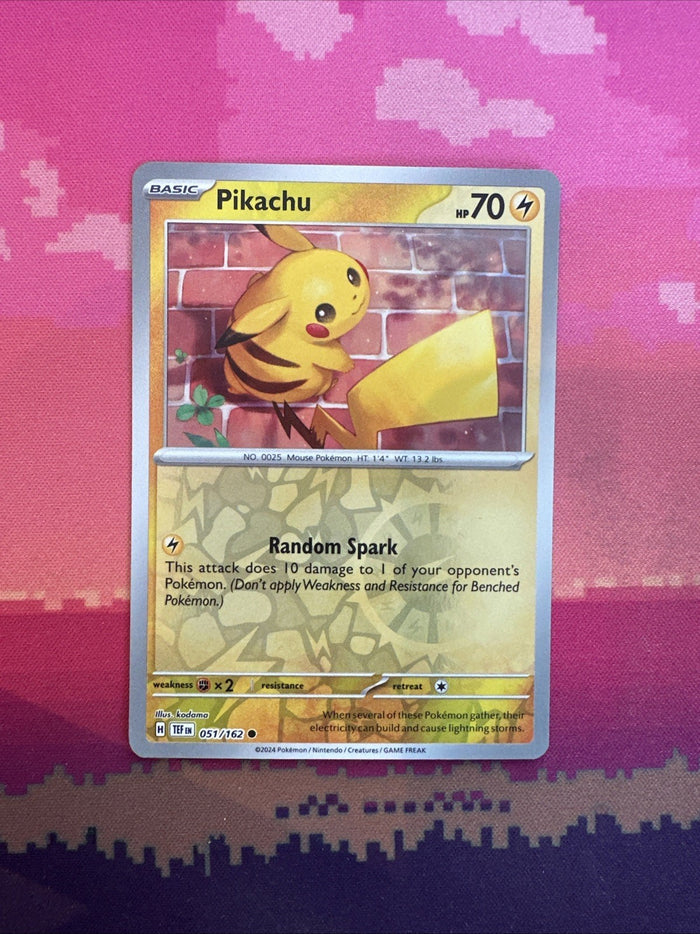 Pokemon Card Pikachu Temporal Forces Reverse Holo 051/162 Near Mint