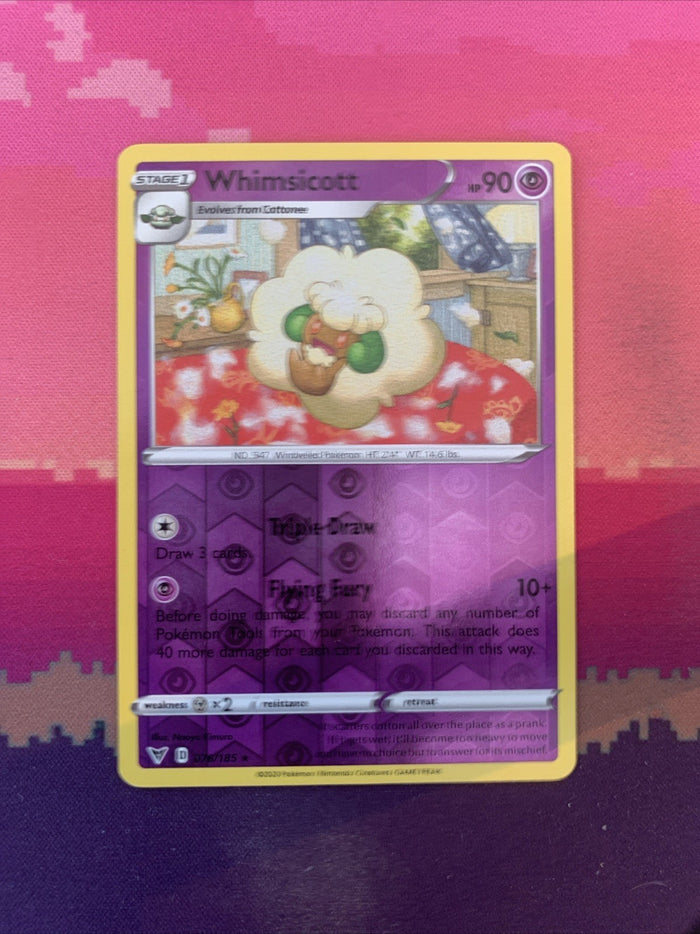 Pokemon Card Whimsicott Vivid Voltage Reverse Holo Rare 076/185 Near Mint