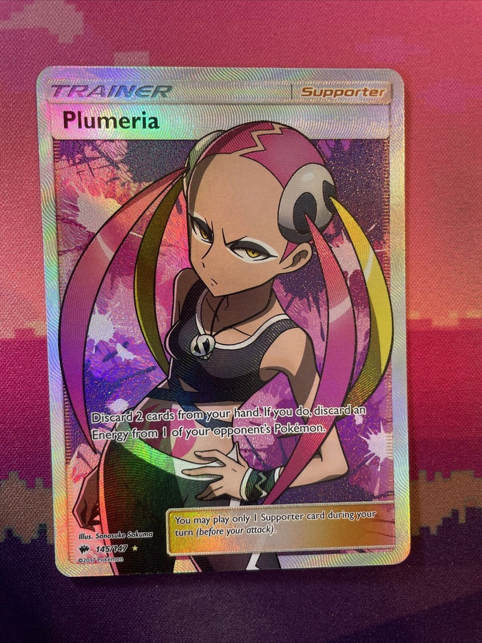 Pokemon Card Plumeria 145/147 Ultra Rare Burning Shadows Near Mint