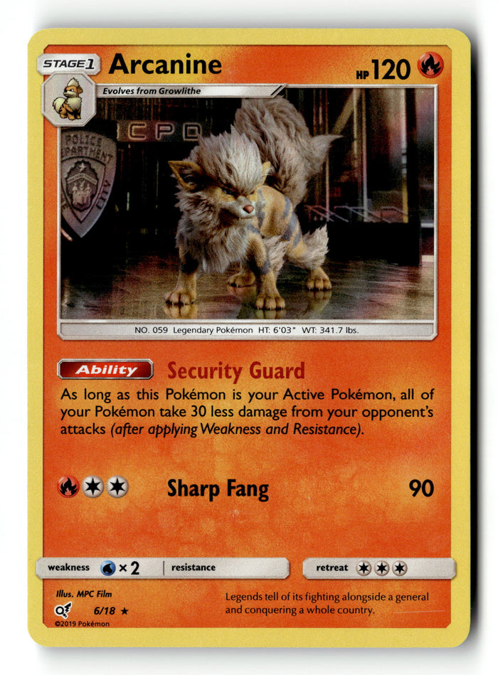 Pokemon Card Arcanine LP Detective Pikachu 6/18