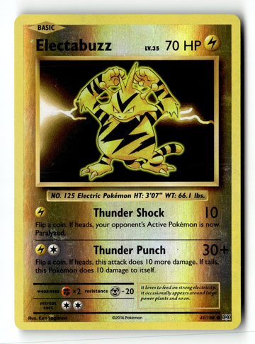Pokemon Card Electabuzz Reverse Holo LP XY - Evolutions 41/108