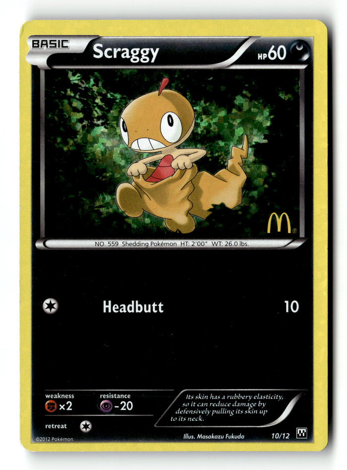 Pokemon Card Scraggy - 10/12 Holo LP McDonald's Promos 2012 010/012