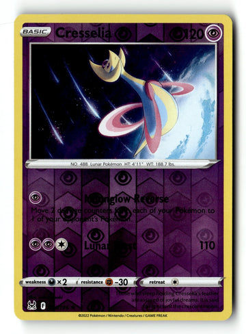 Pokemon Card Cresselia Reverse Holo LP SWSH11: Lost Origin 074/196