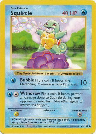 Pokemin Squirtle Base set shadowless (Paro)