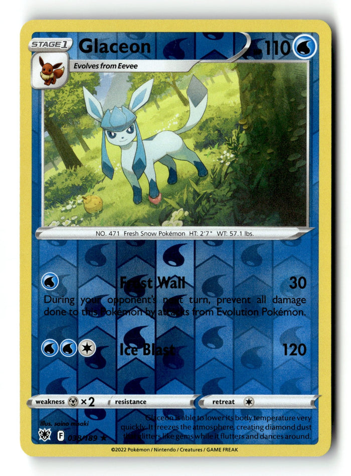 Pokemon Card Glaceon Reverse Holo LP SWSH10: Astral Radiance 038/189