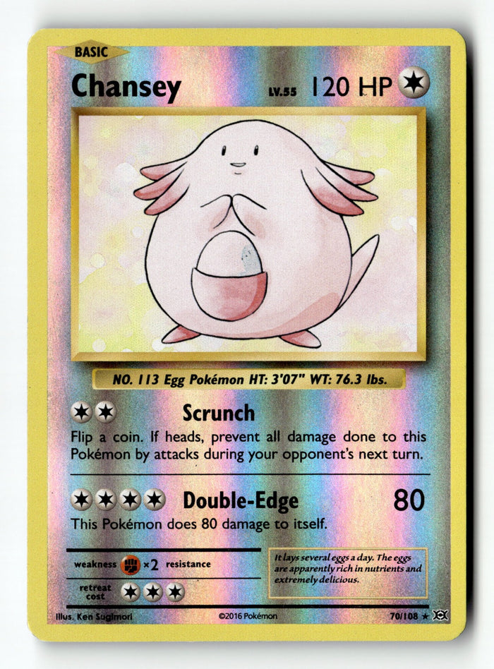 Pokemon Card Chansey Reverse Holo LP XY - Evolutions 70/108