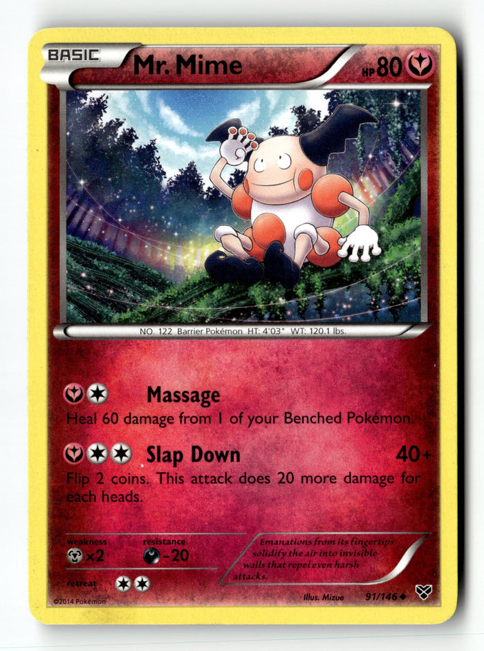 Pokemon Card Mr. Mime LP XY Base Set 91/146