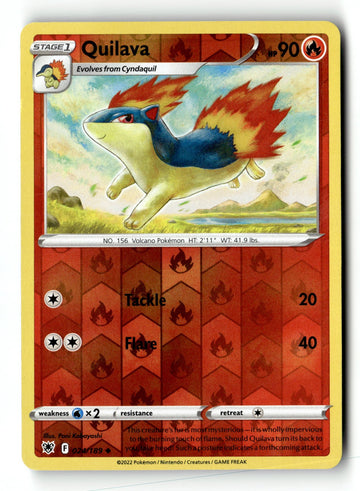 Pokemon Card Quilava Reverse Holo LP SWSH10: Astral Radiance 024/189