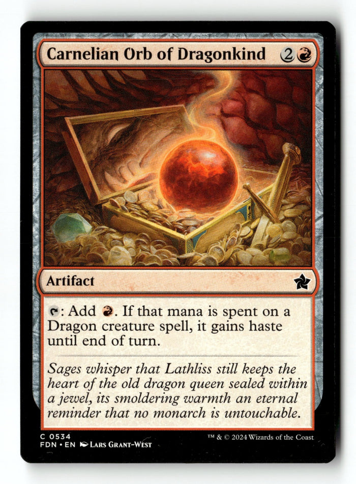 MTG Carnelian Orb of Dragonkind Foundations LP Magic The Gathering