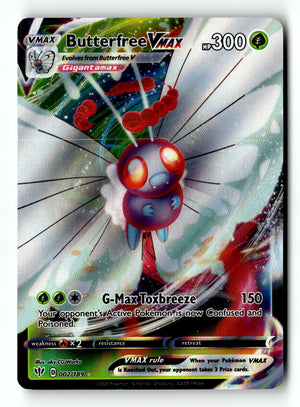 Pokemon Card Butterfree VMAX Holo LP Darkness Ablaze 002/189