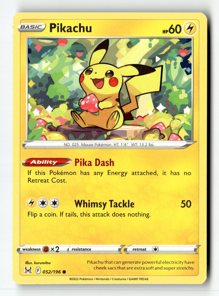Pokemon Card Pikachu LP SWSH11: Lost Origin 052/196