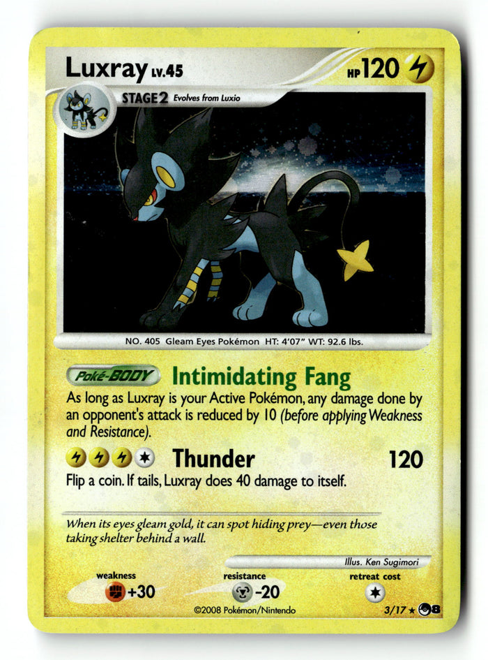 Pokemon Card Luxray Holo LP POP Series 8 3/17