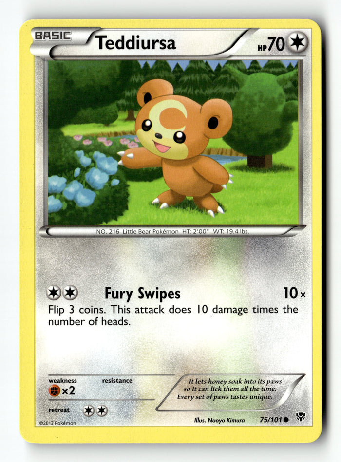 Pokemon Card Teddiursa LP Plasma Blast 75/101