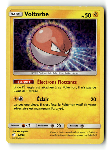 Pokemon Card Voltorb McDonald's 2019 Holo FRENCH 24/40 LP