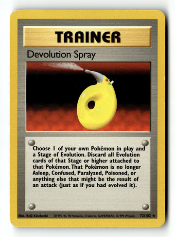 Pokemon Card Devolution Spray Unlimited LP Base Set (Shadowless) 072/102