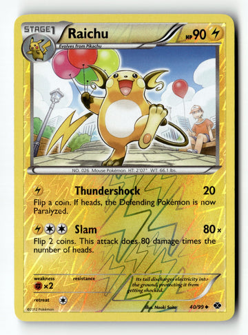 Pokemon Card Raichu Reverse Holo LP Next Destinies 40/99