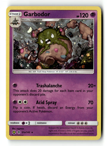 Pokemon Card Garbodor Cosmo Holo LP Guardians Rising 51a/145