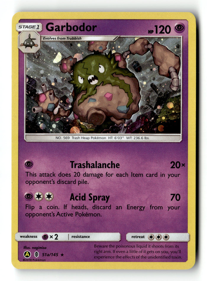 Pokemon Card Garbodor Cosmo Holo LP Guardians Rising 51a/145