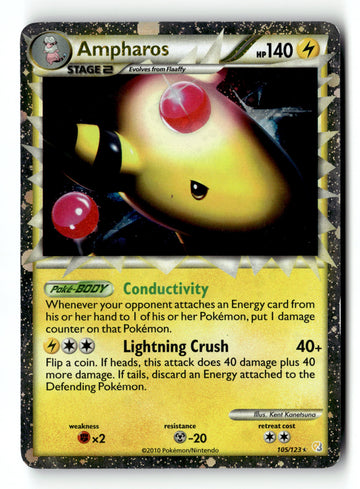 Pokemon Card Ampharos Holo LP HeartGold & SoulSilver 105/123