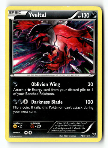 Pokemon Card Yveltal LP XY Base Set 78/146