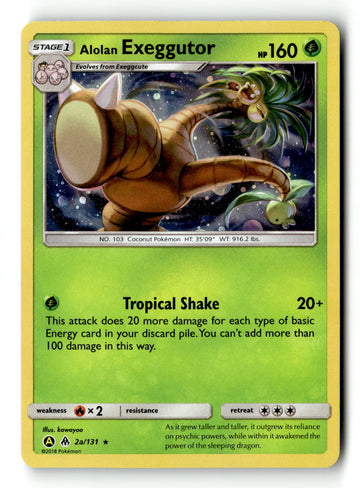 Pokemon Card Alolan Exeggutor 2a/131 Holo LP Alternate Art Promos Promo 002a/131