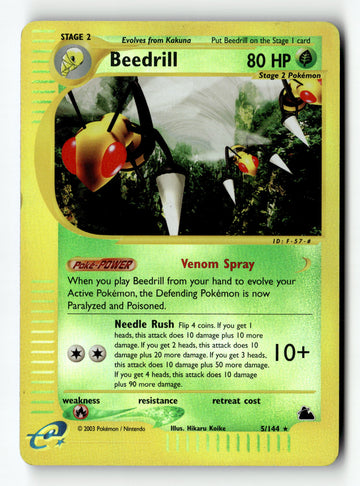 Pokemon Card Beedril LP Skyridge Reverse Holo Rare 005/144