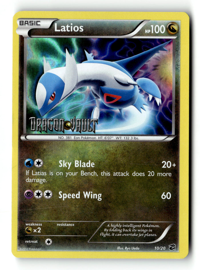 Pokemon Card Latios Holo LP Dragon Vault 10/20 STAMPED
