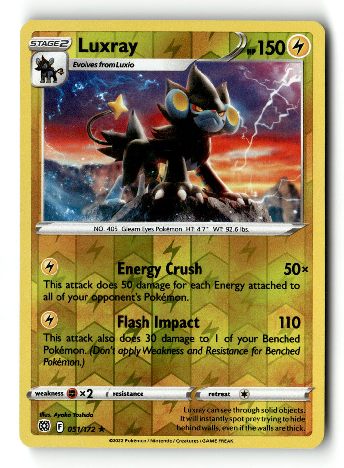 Pokemon Card Luxray Reverse Holo LP Brilliant Stars 051/172