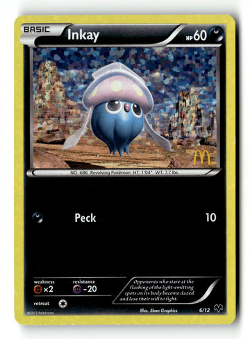 Pokemon Card Inkay - 6/12 Holo LP McDonald's Promos 2014 006/012