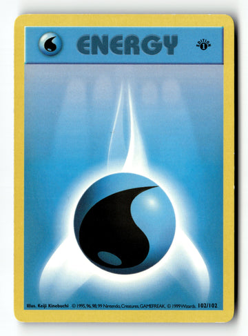 Pokemon Card Water Energy 1st Edition LP Base Set (Shadowless) 102/102