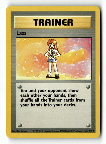 Pokemon Card Lass LP Base Set 075/102