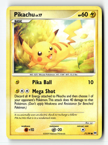 Pokemon Card Pikachu LP Arceus 71/99