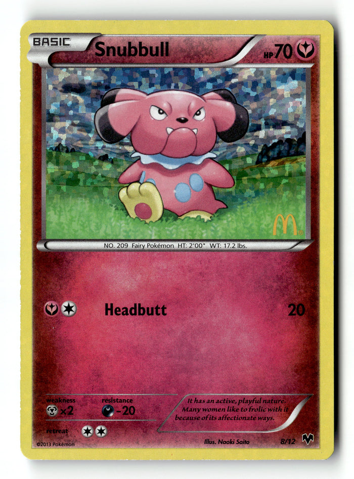 Pokemon Card Snubbull Holo LP McDonald's Collection 2013 8/12