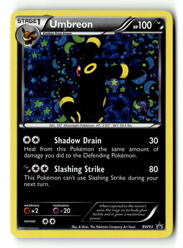Pokemon Card Umbreon - Holo LP Black and White Promos BW93
