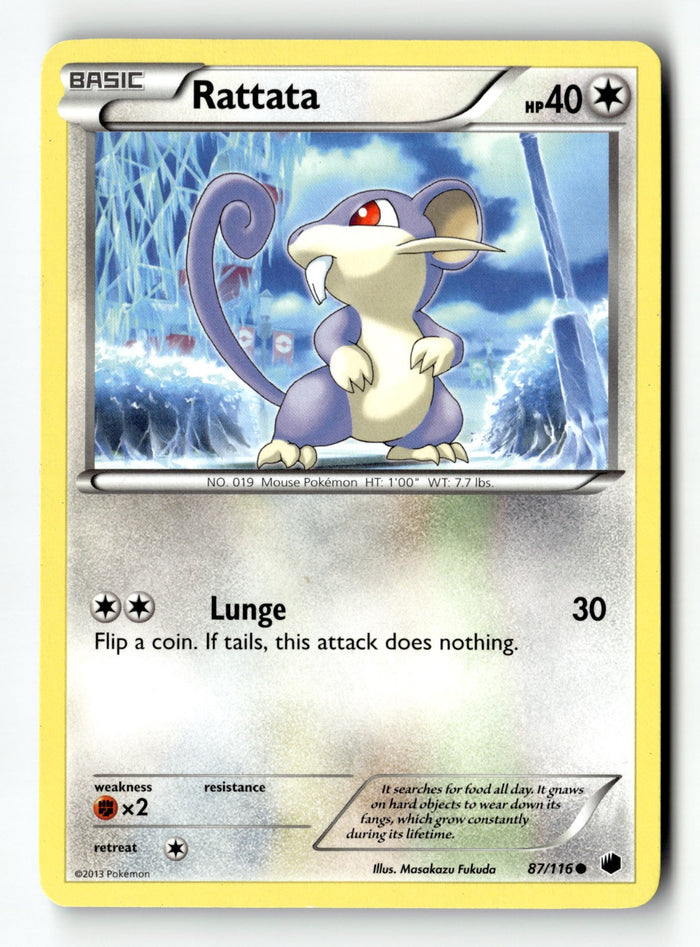 Pokemon Card Rattata LP Plasma Freeze 87/116